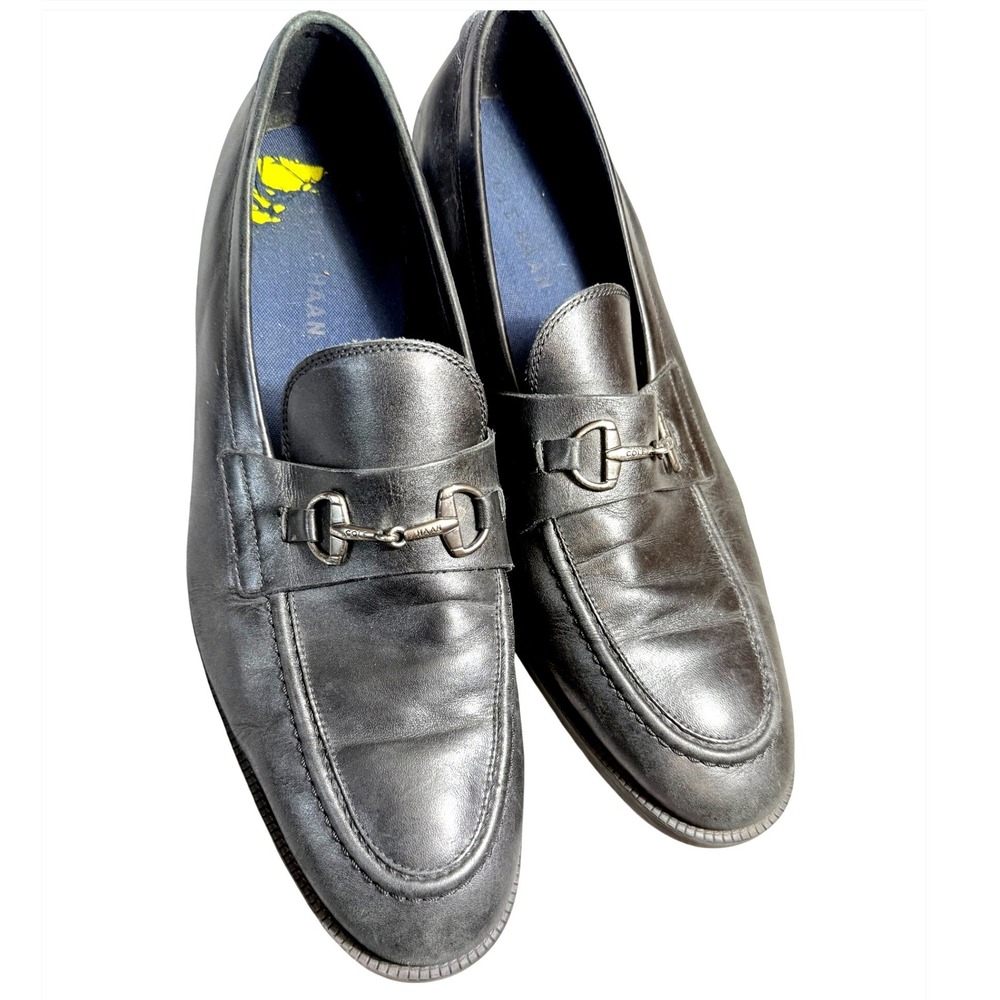 Cole Haan Mens Black Leather Grand 360 Bit Loafers Dress Shoes C35099 Size 13 M